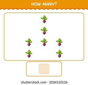 How many cartoon beet. Counting game. Educational game for pre shool years kids and toddlers