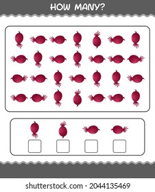 How many cartoon beet. Counting game. Educational game for pre shool years kids and toddlers