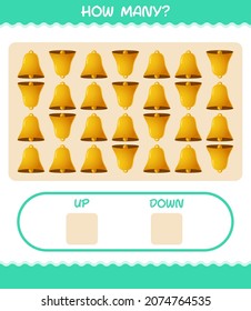 ¿Cuántas timbres de dibujos animados? Juego de conteo. Juego educativo para niños y niños en edad preescolar