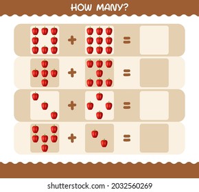 How many cartoon bell pepper. Counting game. Educational game for pre shool years kids and toddlers