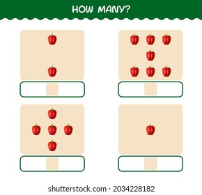 How many cartoon bell pepper. Counting game. Educational game for pre shool years kids and toddlers