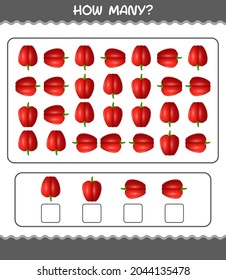 Wie viele Glockenpfeffer. Zählspiel. Erziehungsspiel für Kinder und Kleinkinder im Vorschulalter