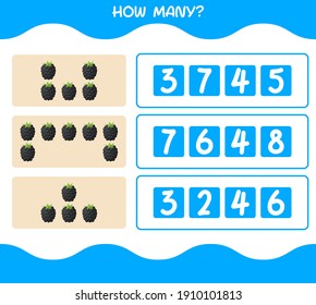 How many cartoon blackberry. Counting game. Educational game for pre shool years kids and toddlers