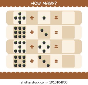 How many cartoon blackberry. Counting game. Educational game for pre shool years kids and toddlers