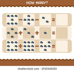 How many cartoon blueberry. Counting game. Educational game for pre shool years kids and toddlers