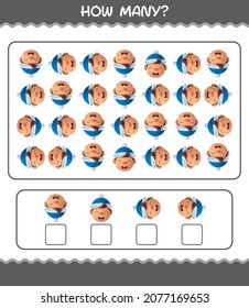 How many cartoon boys. Counting game. Educational game for pre shool years kids and toddlers
