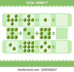 How many cartoon brussels sprout. Counting game. Educational game for pre shool years kids and toddlers