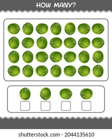 How many cartoon brussels sprout. Counting game. Educational game for pre shool years kids and toddlers