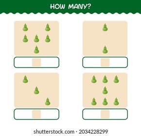 How many cartoon calabash. Counting game. Educational game for pre shool years kids and toddlers