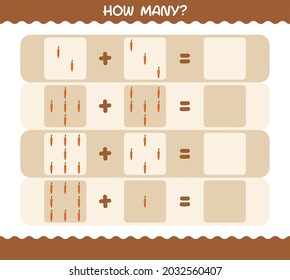 How many cartoon carrot. Counting game. Educational game for pre shool years kids and toddlers