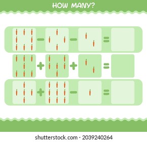 How many cartoon carrot. Counting game. Educational game for pre shool years kids and toddlers