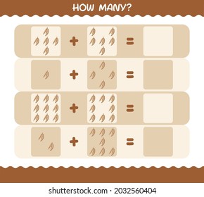 How many cartoon cassava. Counting game. Educational game for pre shool years kids and toddlers