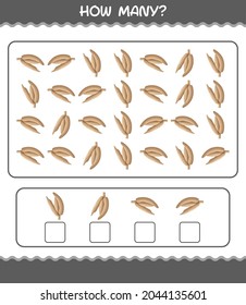 Cuántas viñetas de yuca. Juego de conteo. Juego educativo para niños y niños en edad preescolar