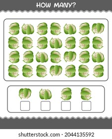 How many cartoon cauliflower. Counting game. Educational game for pre shool years kids and toddlers