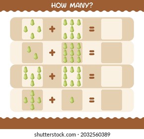 How many cartoon chayote. Counting game. Educational game for pre shool years kids and toddlers