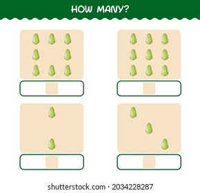 How many cartoon chayote. Counting game. Educational game for pre shool years kids and toddlers