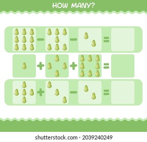 How many cartoon chayote. Counting game. Educational game for pre shool years kids and toddlers