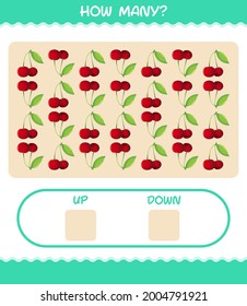 How many cartoon cherry. Counting game. Educational game for pre shool years kids and toddlers
