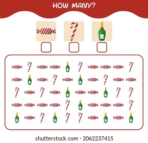 How many cartoon christmas. Counting game. Educational game for pre shool years kids and toddlers