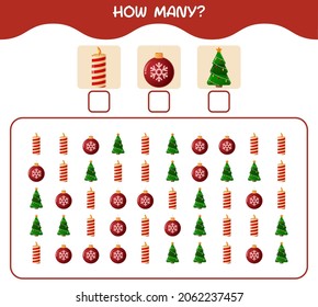 How many cartoon christmas. Counting game. Educational game for pre shool years kids and toddlers