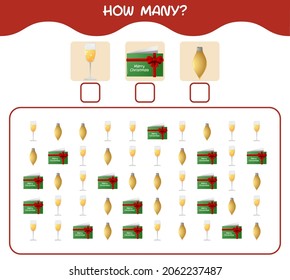 How many cartoon christmas. Counting game. Educational game for pre shool years kids and toddlers