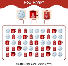 How many cartoon christmas. Counting game. Educational game for pre shool years kids and toddlers