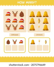 How many cartoon christmas. Counting game. Educational game for pre shool years kids and toddlers