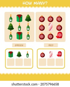 How many cartoon christmas. Counting game. Educational game for pre shool years kids and toddlers