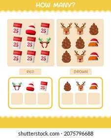 How many cartoon christmas. Counting game. Educational game for pre shool years kids and toddlers