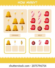 How many cartoon christmas. Counting game. Educational game for pre shool years kids and toddlers