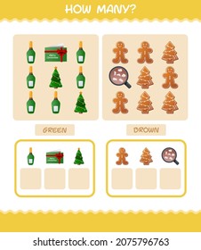 How many cartoon christmas. Counting game. Educational game for pre shool years kids and toddlers