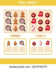 How many cartoon christmas. Counting game. Educational game for pre shool years kids and toddlers