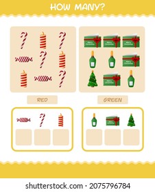 How many cartoon christmas. Counting game. Educational game for pre shool years kids and toddlers