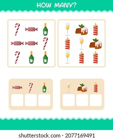 How many cartoon christmas. Counting game. Educational game for pre shool years kids and toddlers