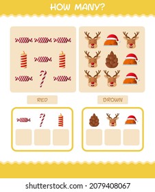 How many cartoon christmas. Counting game. Educational game for pre shool years kids and toddlers