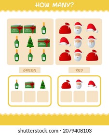 How many cartoon christmas. Counting game. Educational game for pre shool years kids and toddlers