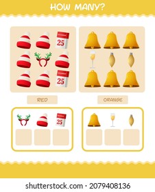 How many cartoon christmas. Counting game. Educational game for pre shool years kids and toddlers
