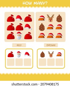 How many cartoon christmas. Counting game. Educational game for pre shool years kids and toddlers