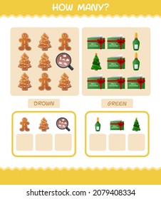 How many cartoon christmas. Counting game. Educational game for pre shool years kids and toddlers