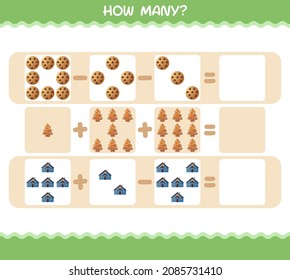 How many cartoon christmas. Counting game. Educational game for pre shool years kids and toddlers