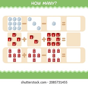 How many cartoon christmas. Counting game. Educational game for pre shool years kids and toddlers