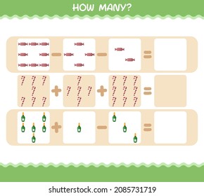 How many cartoon christmas. Counting game. Educational game for pre shool years kids and toddlers