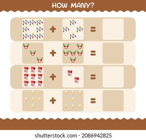 How many cartoon christmas. Counting game. Educational game for pre shool years kids and toddlers