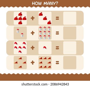 How many cartoon christmas. Counting game. Educational game for pre shool years kids and toddlers