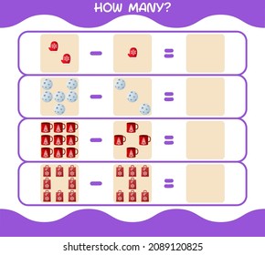 How many cartoon christmas. Counting game. Educational game for pre shool years kids and toddlers