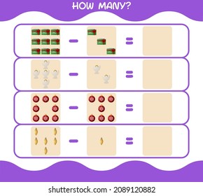 How many cartoon christmas. Counting game. Educational game for pre shool years kids and toddlers