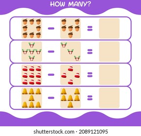How many cartoon christmas. Counting game. Educational game for pre shool years kids and toddlers