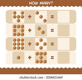 How many cartoon cookie. Counting game. Educational game for pre shool years kids and toddlers