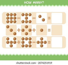 How many cartoon cookie. Counting game. Educational game for pre shool years kids and toddlers