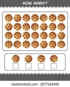 How many cartoon cookie. Counting game. Educational game for pre shool years kids and toddlers